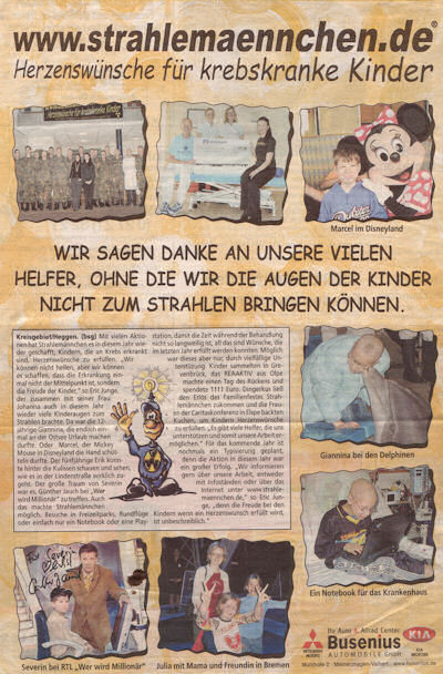 Sauerland-Kurier - Dankeseite 2004
